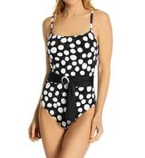 La Blanca L47147 Mod For Dot One-Piece Black Swimsuit Womans Size 4