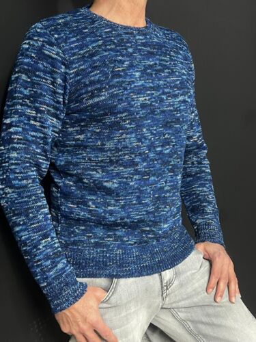 MAGLIONE UOMO MISTO LANA MAGLIA GIROCOLLO CON FILATO STAMPATO MADE IN ITALY 100% - Foto 3 di 17