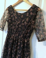 Floral Mesh Mini Dress With Scooped Back Size 8