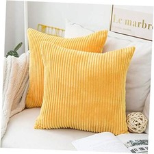 Yellow Throw Pillow Covers 18x18 Set of 18" x 18" Pack of 2 Sunflower Yellow