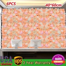 6pcs Wedding Artificial Flower Wall Panels Silk Petals Floral Backdrop Decor DIY