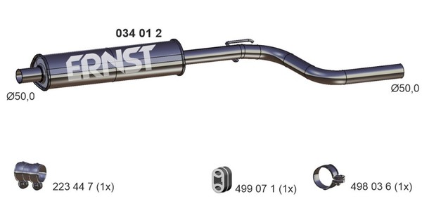 Ernst MittelschalldäMpfer 034012 FüR Opel Meriva GroßRaumlimousine S10-image