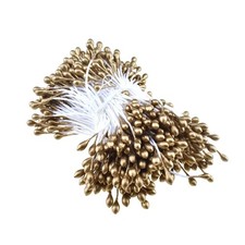 HAHIYO 700pcs 3mm Gold Pearl Double Heads Flower Pistil Hand-Made Artificial ...