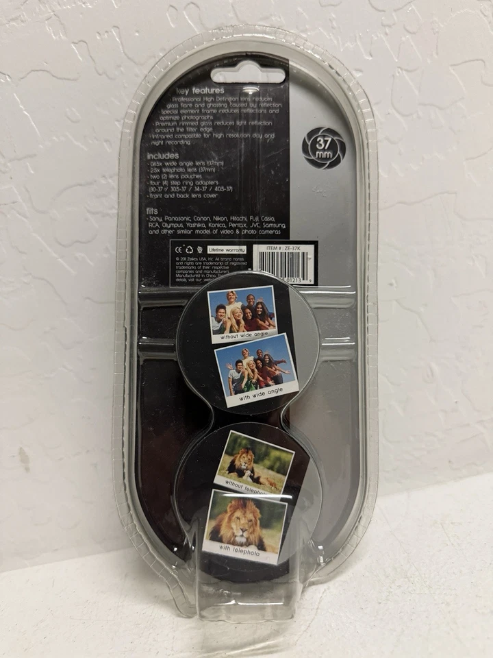 Zeikos Telephoto(2.5x), Wide Angle(.45x) lenses for 37mm lens BRAND NEW - Image 2 of 4