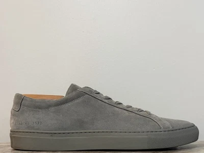 COMMON PROJECTS ORIGINAL ACHILLES LOW GRAY SUEDE 10 EU 43 MINIMALIST $500 ITALY - Image 1 of 4