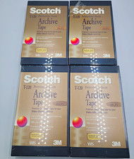 Scotch T-120 VHS Archive Tape HiFi Stereo, Professional Grade 4 Pack 