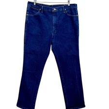 Vintage 90s Wrangler Men's Jeans Dark Blue Wash Denim Straight Leg 38x32 