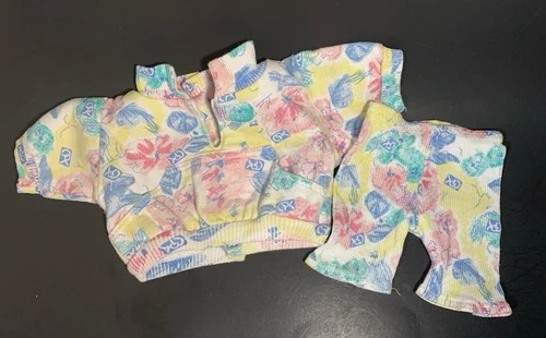 1989 Cabbage Patch Kids Designer Line Cornsilk Pink Teal Outfit Shirt Pants ONLY