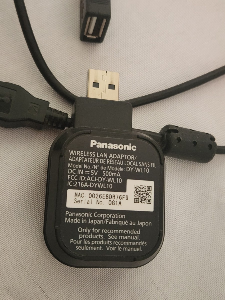 Panasonic 無線LANアダプター DY-WL10 Panasonic DY-WL10 Wi-Fi® USB adapter for Internet-ready Panasonic