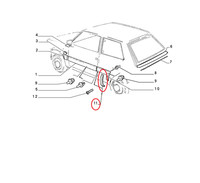 Modanatura AußEn SX Fiat Panda Original 180538480 181201880