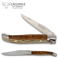 Laguiole Aubrac Taschenmesser Frankreich Doppelplatine Eisenholz 12Cm Stahl Matt