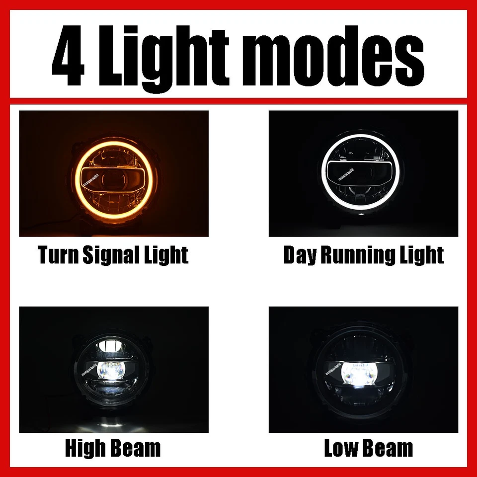 Plug&Play LED Headlamp DRL Halo For Jeep Wrangler JL Gladiator JT 2020-2024 - Image 2 of 4