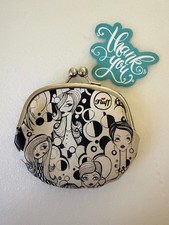 Miss Fluff Glamour Girls Kiss-lock black  white coin purse
