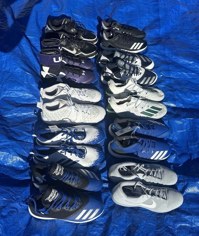 Lote de 10 botines de béisbol de fútbol Adidas para hombre Nike Under Armor NUEVOS NUEVOS CON ETIQUETAS Foto 2 de 4