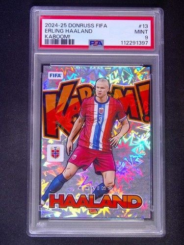 2024-25 Panini Donruss FIFA Erling Haaland #13 Kaboom Case Hit SSP PSA 9