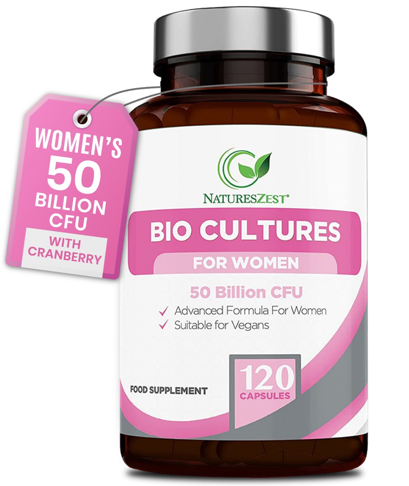 Probiotics for Women 50 Billion CFU with Prebiotics and Cranberry 120 Vegan Caps