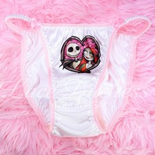 SATIN sissy Halloween Panties Jack Sally Heart Ladies/MENS string bikini 5-9