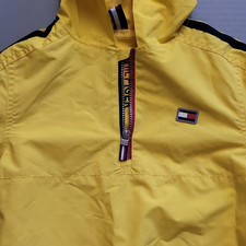 Tommy Hilfiger Kids Hooded 1/4 Zip Windbreaker Jacket Yellow Size 6