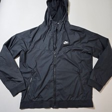 Nike Men's Windrunner Full Zip Jacket Hoodie Windbreaker Black Size Large