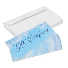 20Pcs 6.7 x 3.3"Blank Gift-Certificate for Business with Envelopes, Blue B