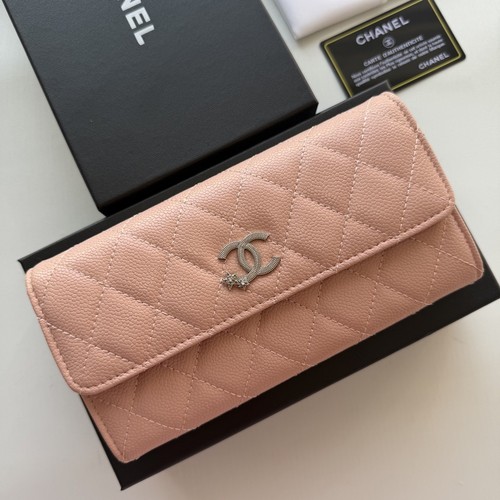 Chanel Long Wallet in Pink Caviar Leather