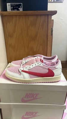 Sz 10 - Travis Scott x Jordan 1 Retro Low OG SP Tropical Pink Cactus Jack NEW