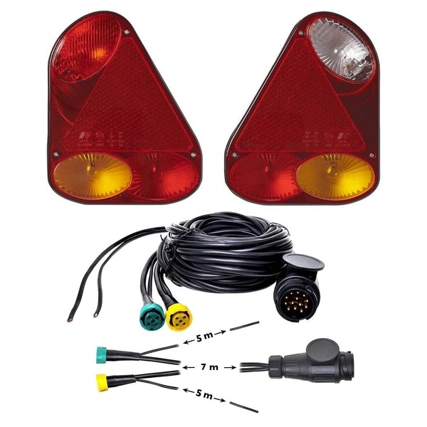 RüCkleuchten Set AnhäNger 13 Polig Kabel 7M + 5M AnhäNgerbeleuchtung RüCklichter-image
