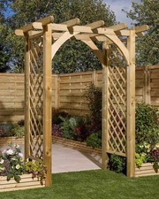Wooden Garden Arch Cheltenham Rowlinson Outdoor Lattice Trellis Archway