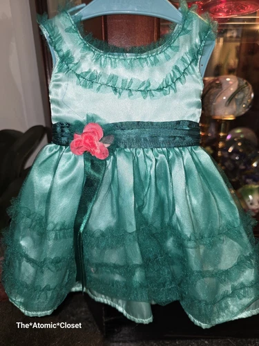 VETEMENTS American Girl Doll 18" Maryellen Larkin abito abito da damigella d'onore verde teal