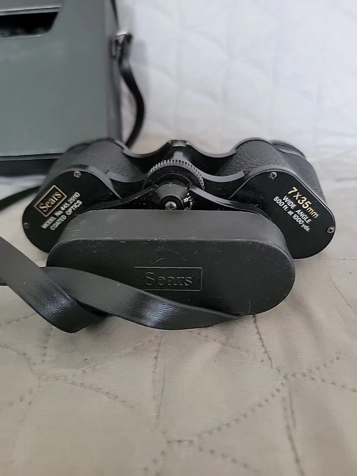 Vintage Sears Binoculars Model 2527 7x35mm w/Original Case Japan - Image 2 of 4