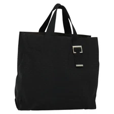 Christian Dior Hand Bag Canvas Black Silver Auth bs27195