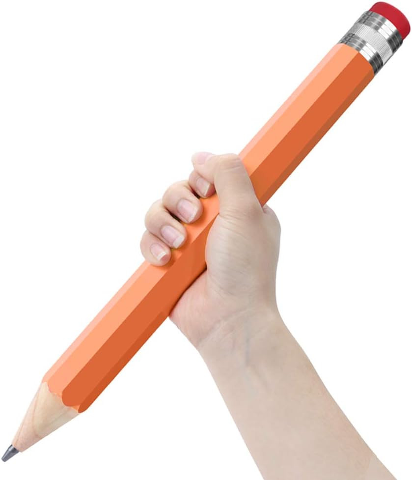 Wooden Jumbo Pencils for Prop/Gifts/Decor - 14 Inch Funny Big Novelty Pencil wit