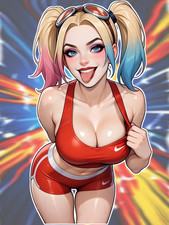 Adult Anime Waifu DC Harley Quinn 6" Vinyl Sticker