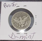 Silver 1908 d Denver Mint Barber Quarter, 1/4 dollar  WWI- Era  ,Good Condition