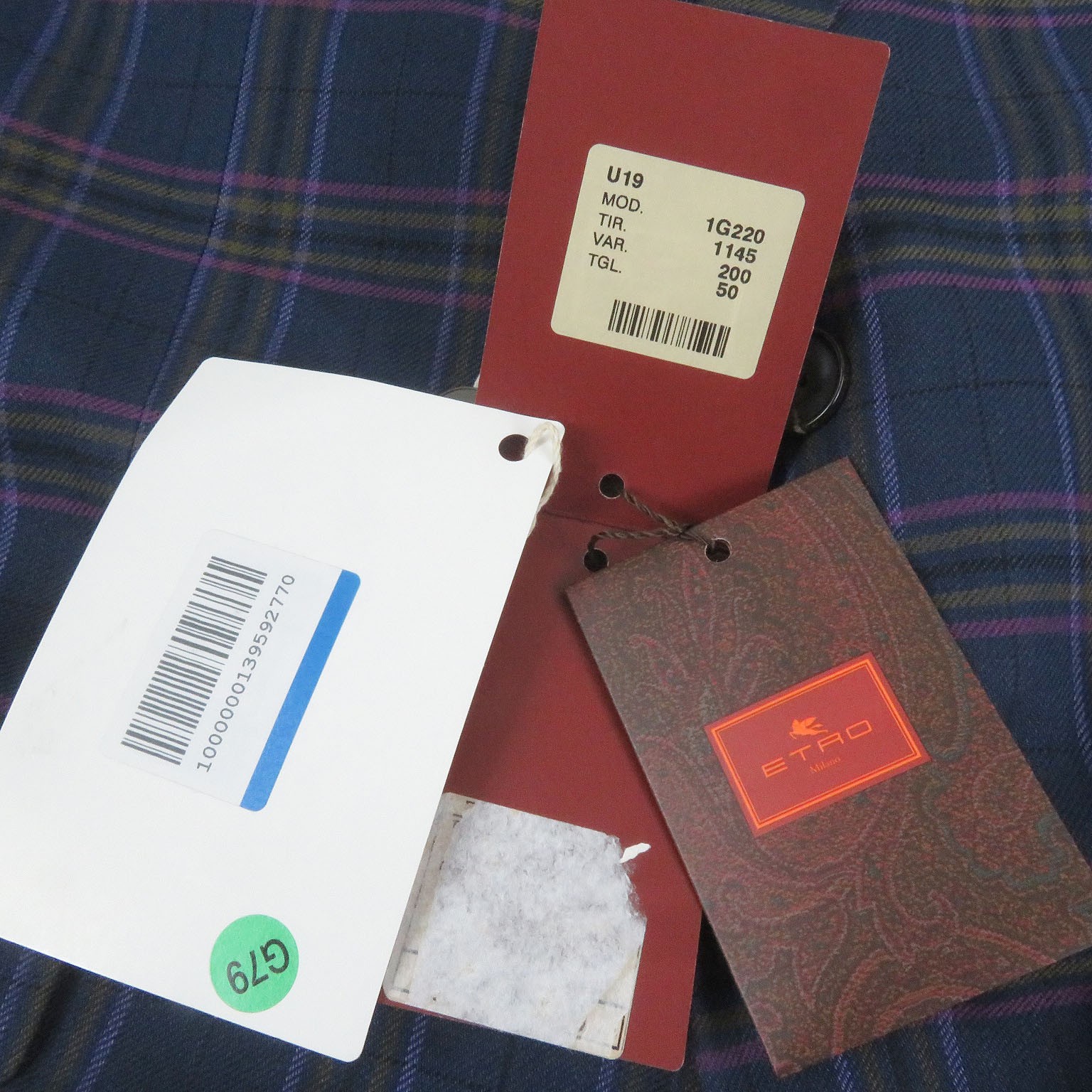 ETRO two-piece set Check Pattern Single Suit Top … - image 15