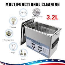 3.2L Ultrasonic Cleaner Cleaning Machine with Basket Heater and Timer 120W