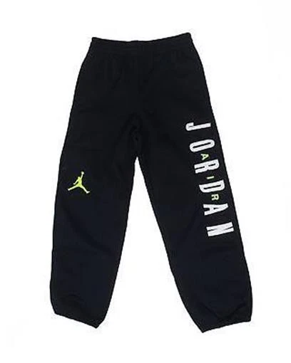 NEW KIDS BOYS JORDAN BLACK WITH GREEN SWEATPANTS ATHLETIC SIZE L 14/16