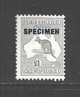 Australia 1935 £1 Pound Grey Kangaroo Specimen Mint MH, SG137