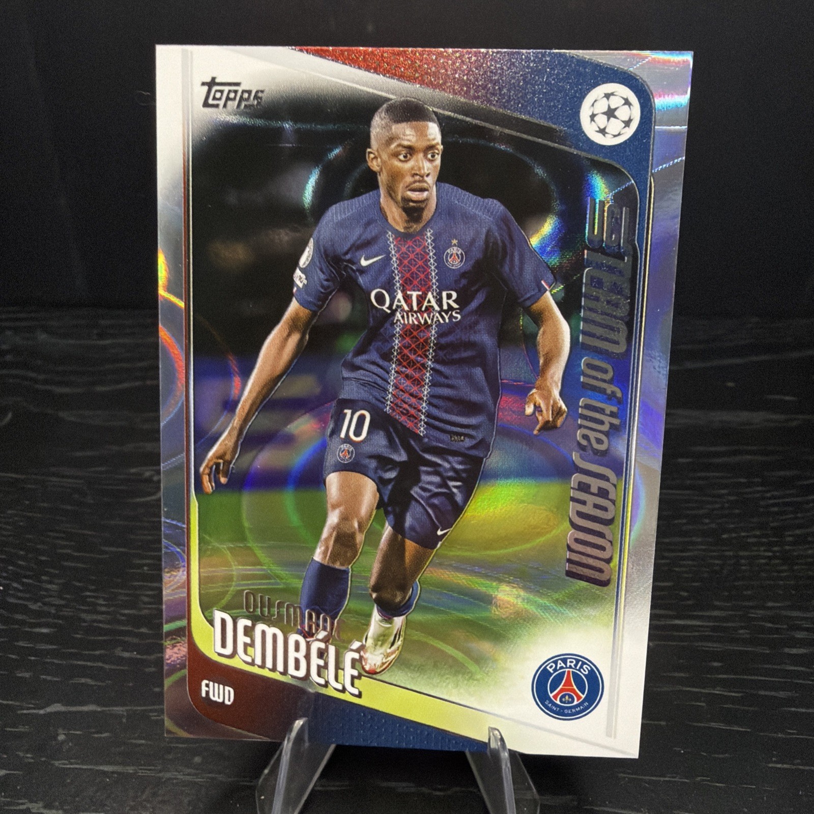 2025-26 Topps Uefa Club Competitions Raindrops Ousmane Dembele PSG