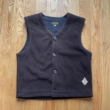 Vintage Horny Toad Fleece Button Up Vest Medium Brown