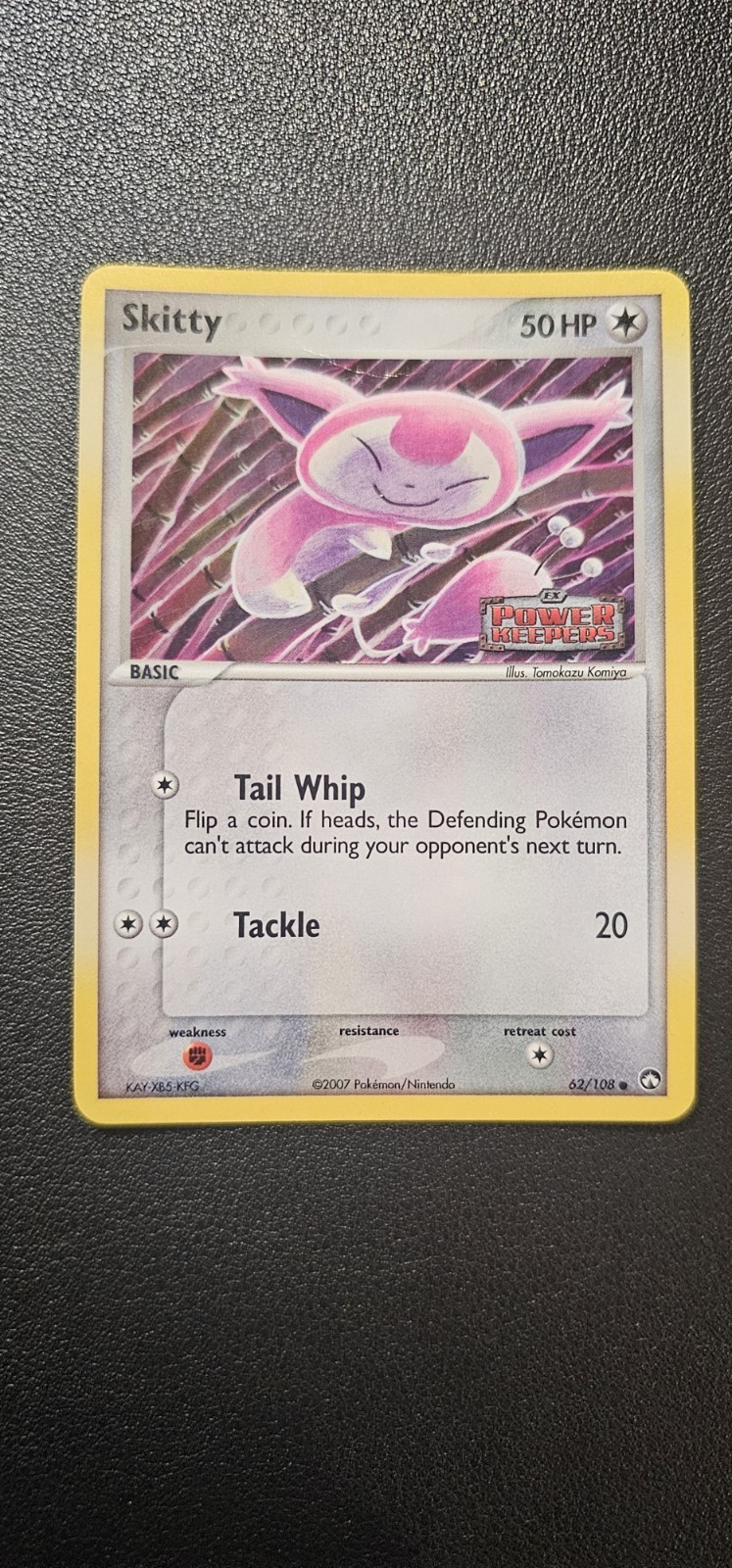2007 SKITTY Pokemon Card #62 62/108 Reverse Holo Common Power Keepers Stamped MP