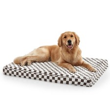 JOEJOY Orthopedic Dog Bed for Large Dogs, Memory Foam Egg Crate 36x27 Coffee