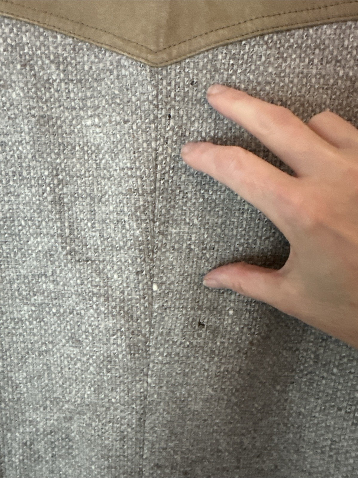 Vtg PENDLETON Tweed Wool Leather Patch Jacket Bla… - image 14