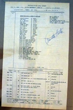 Charlton Heston signed Ten Commandments Production CALL SHEET Calf Scene READ