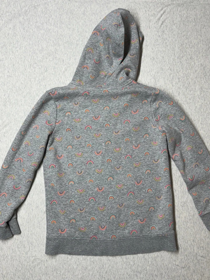 Sudadera con capucha gris Cat& Jack para niña con diseño arco iris talla L 10/12 Foto 3 de 3