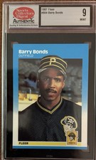 1987 Fleer - Barry Bonds #604 ROOKIE Card-SCD GRADED MINT 9–Beauty!!!. rookie card picture