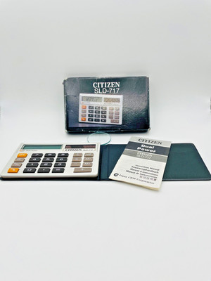 CITIZEN SLD-717 Taschenrechner Vintage Neuwertig OVP Dual Power Retro unbenutzt