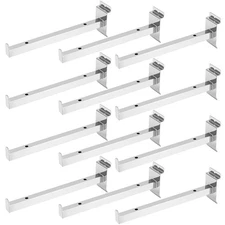 12 Pack 10 Inch Heavy Duty Slatwall Hooks, Silver Chrome Slatwall Hooks for P...
