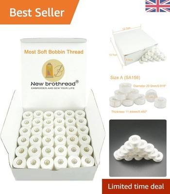 144 Stck. Weiß Vorgewickelt Stickerei Spulengarn - 60S/290WT Polyester Spulen...