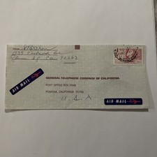 1975 Mexico Airmail Cover To General Telephone Co. Of California Pomona CA